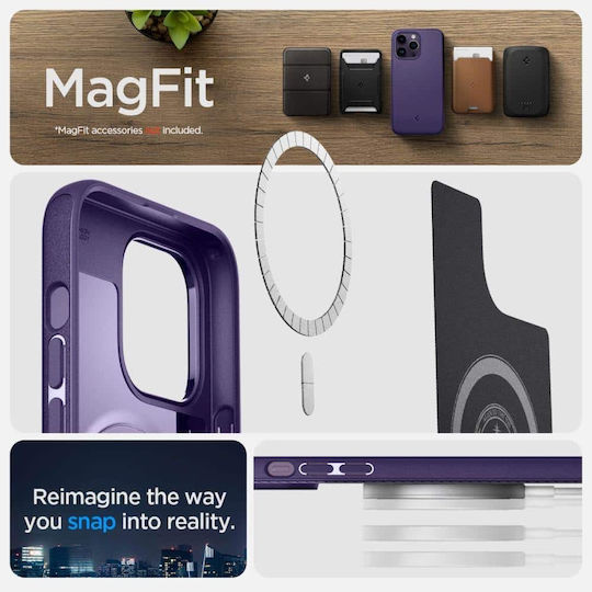 Spigen Mag Armor Back Cover Σιλικόνης Deep Purple (iPhone 14 Pro)