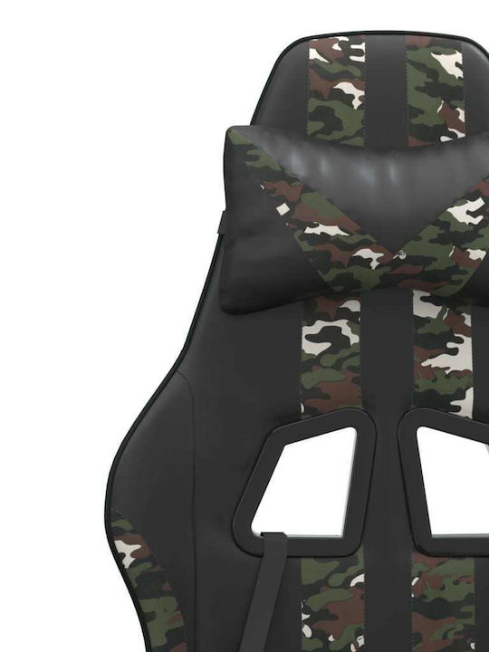 vidaXL 349542 Artificial Leather Gaming Chair with Footrest Camo Black
