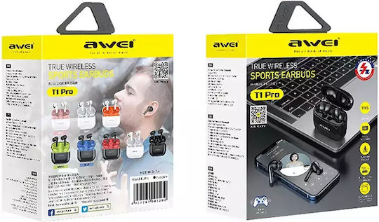 Awei T1 Pro In-ear Bluetooth Handsfree Earphones with Sweat Resistance and Charging Case Black