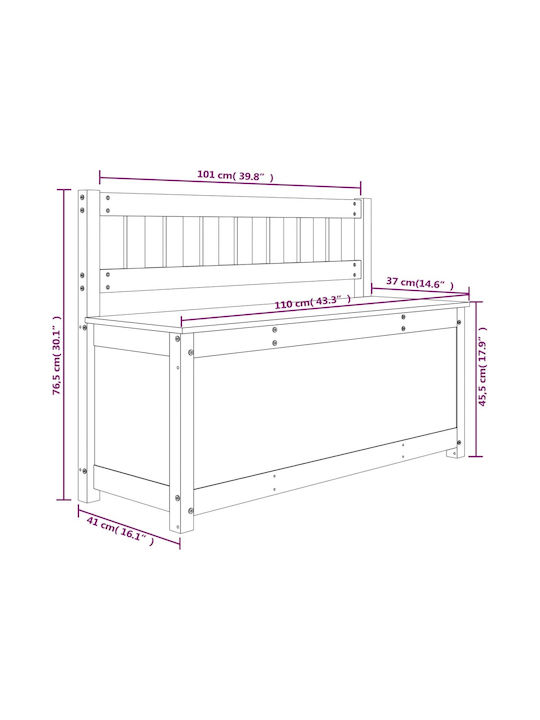 Bancă Exterior Lemnos 110x41x76.5cm