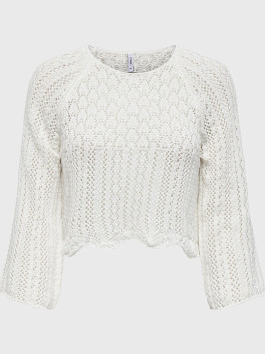 Life Γυναικείο Crop Top Βαμβακερό Μακρυμάνικο Λευκό
