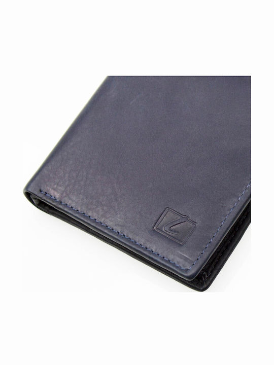 Δερμάτινο Ανδρικό Πορτοφόλι με RFID Μπλε