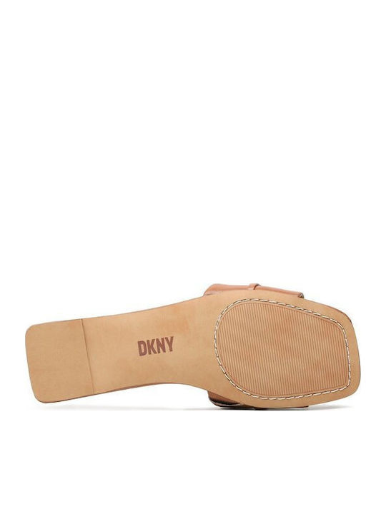 Alaina Leather Women's Flat Sandals in Brown Color