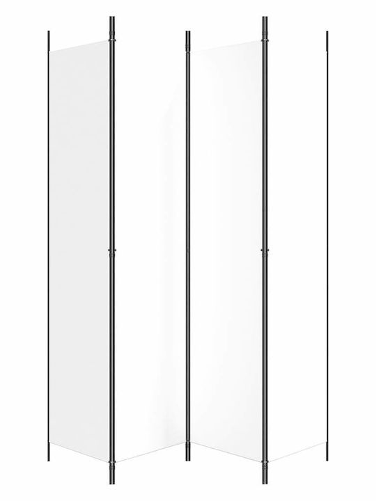 vidaXL Decorativ Paravan Tesatura cu 4 Panouri White 200x220cm