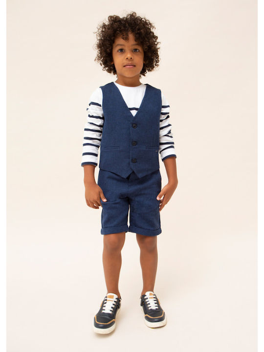 Kids Vest Cotton Navy Blue