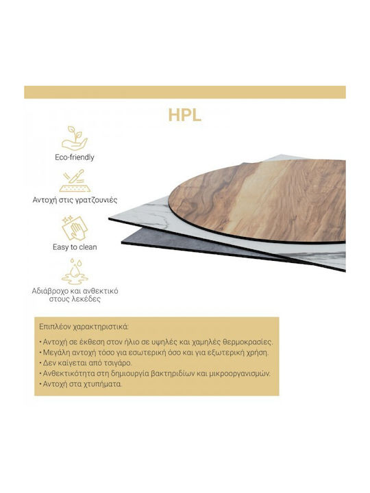 Pakketo PWH-0001 Round Table Surface HPL Ivory 60x60x1.2cm