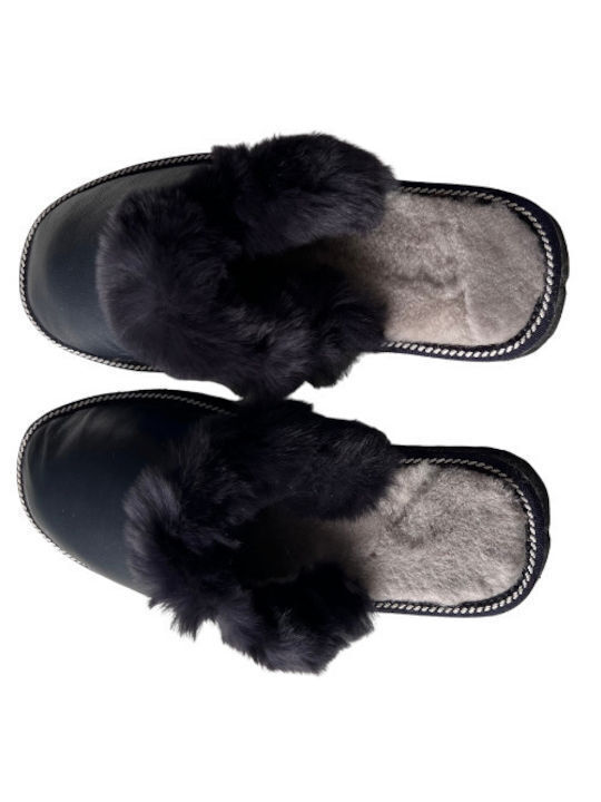 Furry Women's Slippers Blue