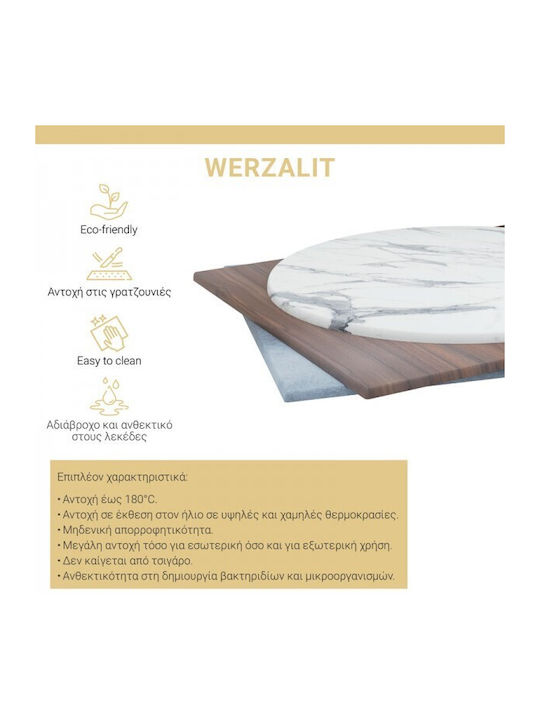 Pakketo PWH-0009 Round Table Surface Werzalit White Marble 60x60x2.5cm 215-000027 1pcs