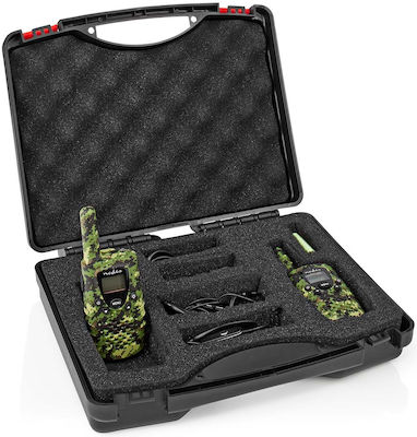 Nedis WLTK0810BK Walkie Talkie με Μονόχρωμη Οθόνη Σετ 2τμχ Camo Green