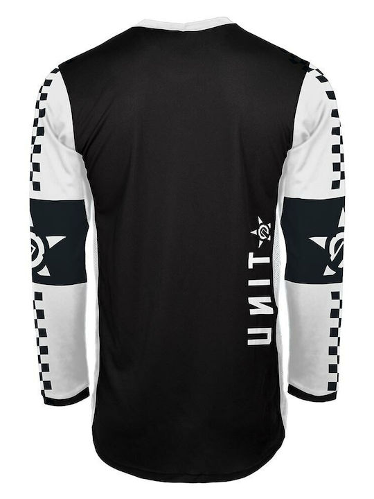 Unit Draft MX Ανδρική Μπλούζα Motocross Μακρυμάνικη Black/White