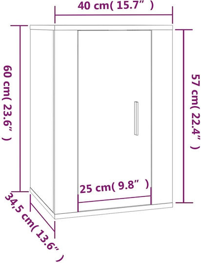 Dulap Suspendat pentru Sufragerie din Placă Aglomerată Stejar Fumuriu 40x34.5x60cm