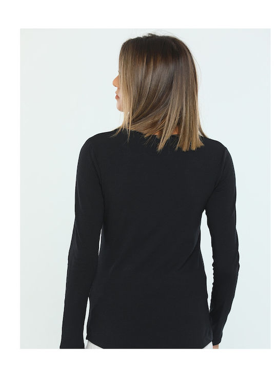 Primo Long Sleeve Black Women's T-shirt SMM270