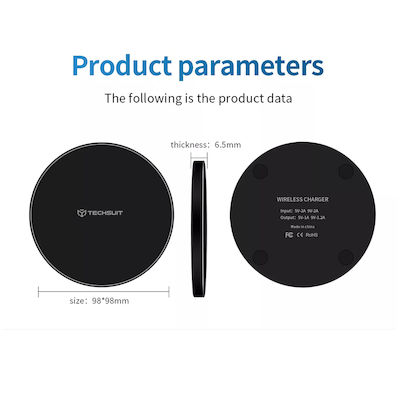 Techsuit Wireless Charger (Qi Pad) and Cable micro USB 10W Blacks (CHWR002)