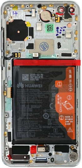 Huawei Screen with Touch Mechanism and Frame for Huawei P40 (White)