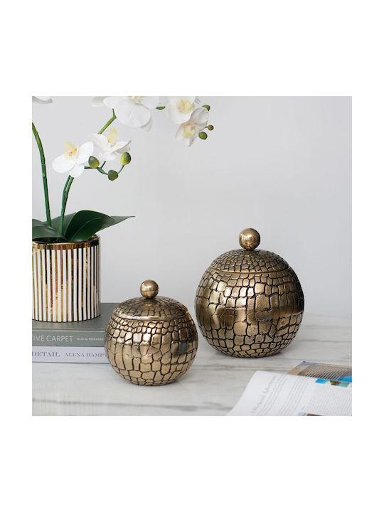Artekko Decorative Vase Croco Gold 15x15x17cm