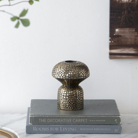 Artekko Decorative Vase Croco Gold 13x13x16cm