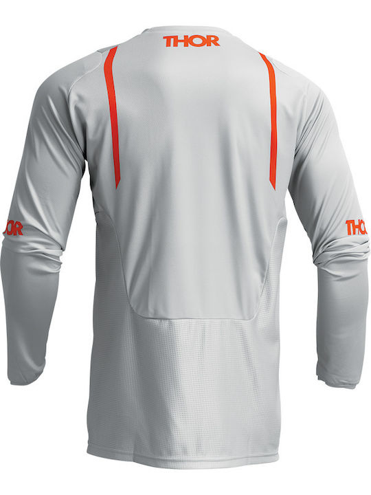 Thor MX Pulse Mono Pentru bărbați Tricou Motocross Mânecă lungă Grey/Orange