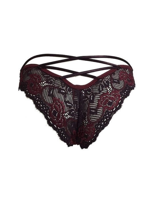 Brazilian briefs with lace Amelie Bordeaux