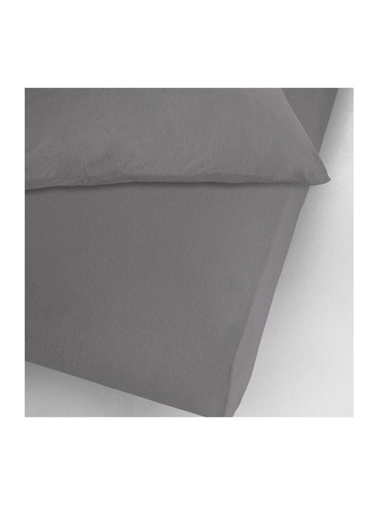 La Luna Sheet for Single Bed with Elastic 100x200+30cm. Jersey Grey Gray