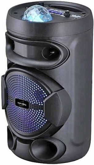 Inovalley Karaoke Lautsprecher mit Kabelgebundenem Mikrofon und Lichteffekte KA02 Bowl Schwarz