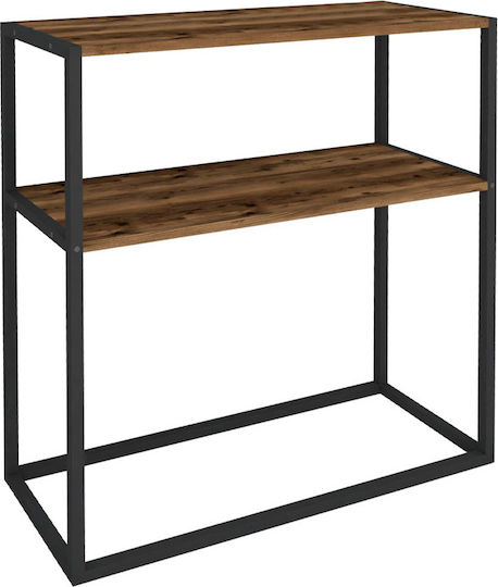 Castel Wooden Console Table Black / Smoked Walnut L90xW33.5xH90cm