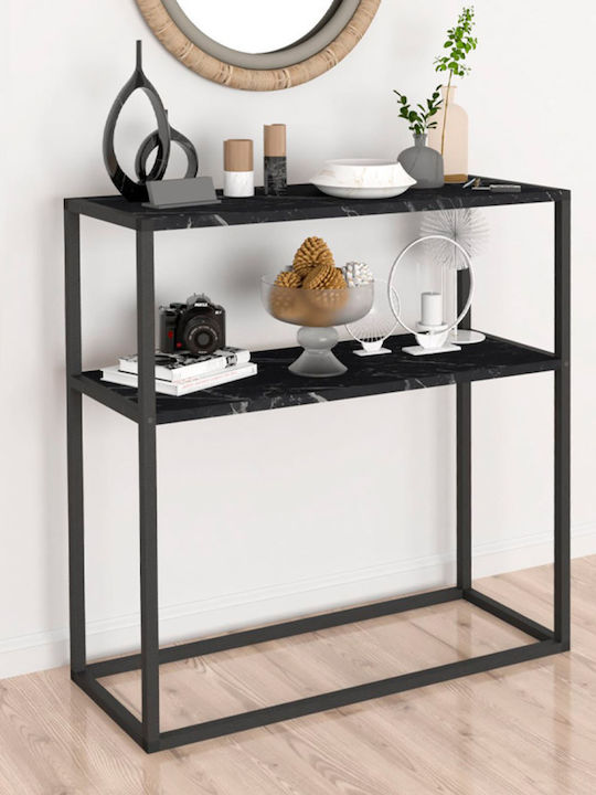 Castel Wooden Console Black L90xW33.5xH90cm