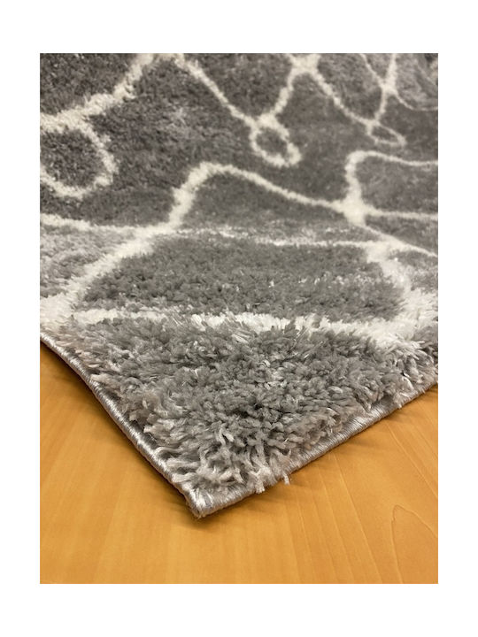 Koulis Carpets Puffy 9970A Modern Bedroom Rug Set Gray 86-04-1000 3 Pieces
