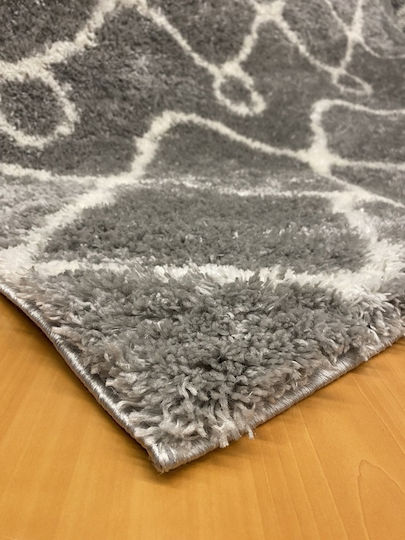 Koulis Carpets Puffy 9970A Modern Bedroom Rug Set Gray 86-04-1000 3 Pieces