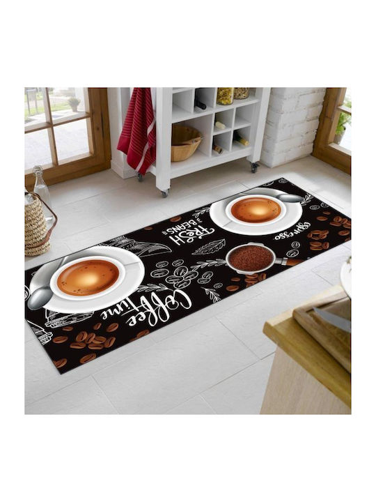 Dimcol Espresso 266 Kitchen Mat Runner with Anti-slip Underlay Multicolour 80x200εκ.