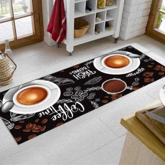 Dimcol Espresso 266 Kitchen Mat Runner with Anti-slip Underlay Multicolour 80x200εκ.