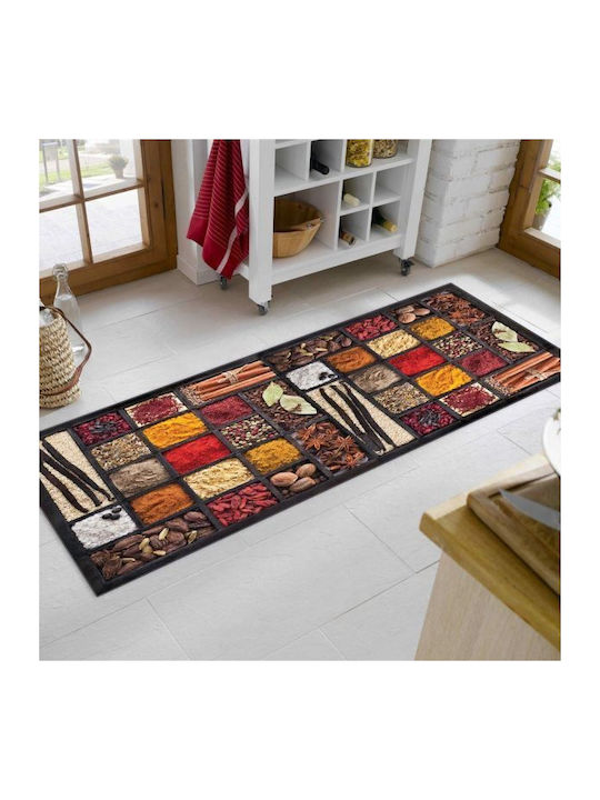Dimcol Spices 246 Kitchen Mat Runner with Anti-slip Underlay Multicolour 80x200εκ.