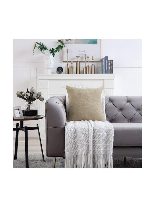 Saray Home Διακοσμητική Μαξιλαροθήκη Μπεζ 45x45εκ.
