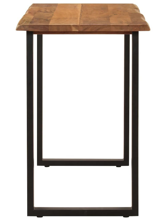 Table Dining Room from Solid Wood & Metal Black 110x50x76cm