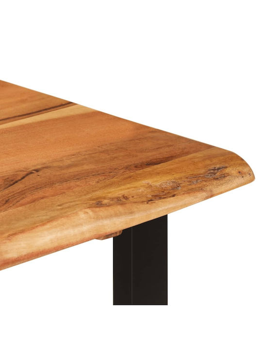 Table Dining Room from Solid Wood & Metal Black 110x50x76cm