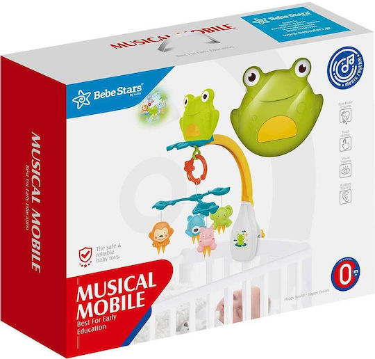 Bebe Stars Μόμπιλε Κούνιας με Μουσική και Περιστροφή Frog για Νεογέννητα