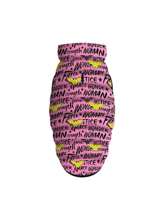 WauDog Wonder Woman Hundemantel Wasserdicht Rosa Mittel mit Rückenlänge 45 cm.
