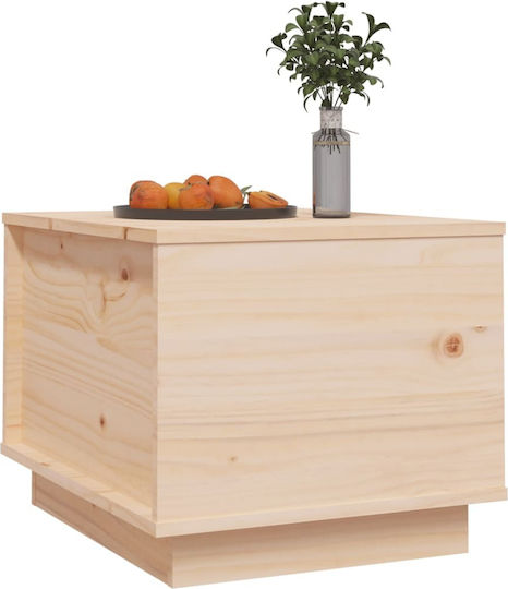 Rectangular Side Coffee Table Made of Solid Wood with Lifting Mechanism Beige W40xL50xH35cm