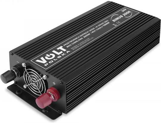 Volt Polska Sinus 2000 Inverter für Autos 2000W zur Umwandlung von 12V DC in 235V AC mit 1xUSB
