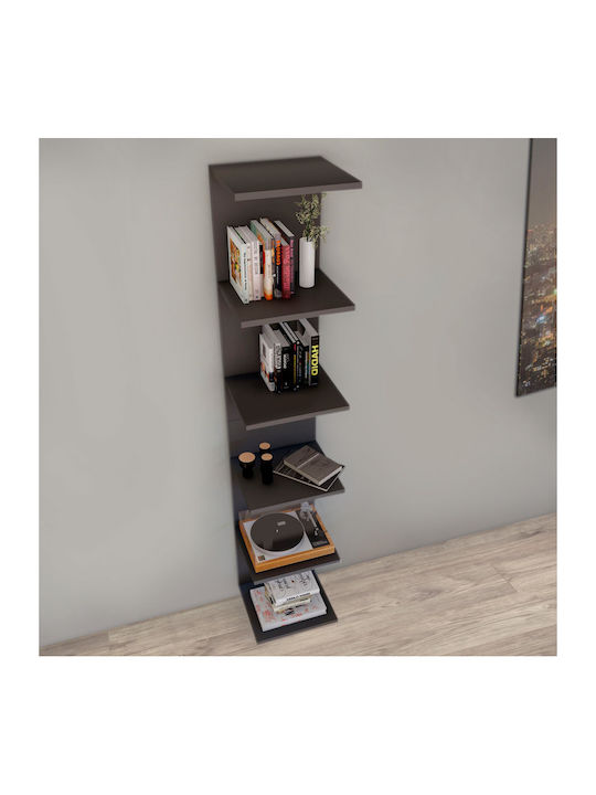 Bookcase Ogden Charcoal 34.5x30x180cm