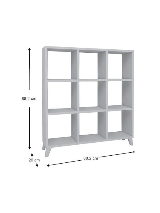 Bookcase Saul White 88.2x20x88.2cm