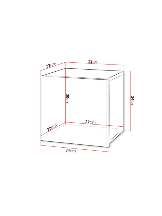 Ντουλάπι Τοίχου Calabrini Mini Λευκό 34x32x34εκ.