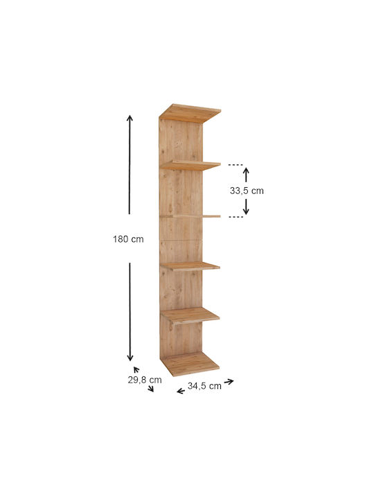 Bibliothek Ogden Pine / Oak 34.5x30x180cm