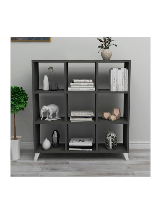 Bookcase Saul Charcoal 88.2x20x88.2cm