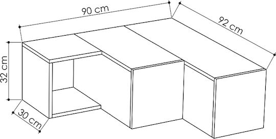 Έπιπλο Τηλεόρασης Compact Ανθρακί / Ανοιχτή Μόκα Μ94.2xΠ90.6xΥ31.4cm