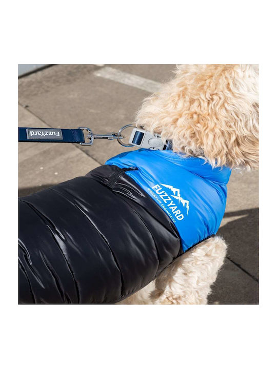 Fuzzyard Harlem Puffer Blue Waterproof / Windproof Dog Coat XXSmall with 26cm Back Length