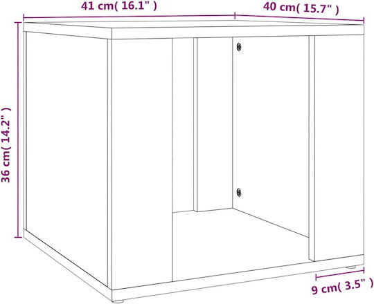 Wooden Bedside Table Γκρι Σκυροδέματος 41x40x36cm