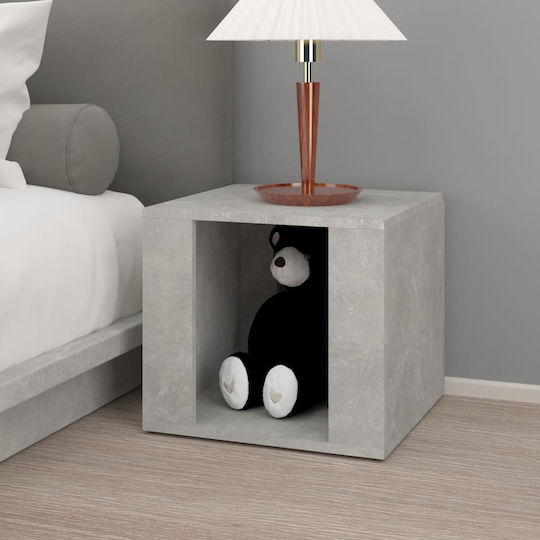 Wooden Bedside Table Γκρι Σκυροδέματος 41x40x36cm