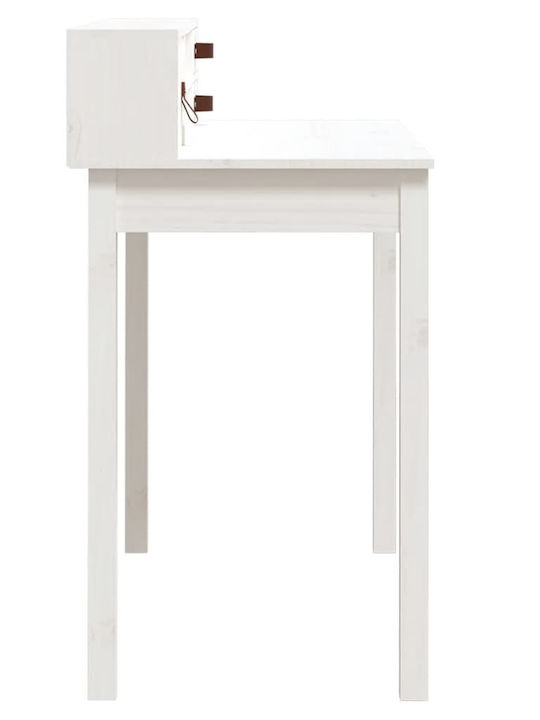 Secretary Desk made of Solid Wood White 110x50x93cm