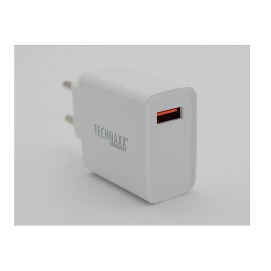 Technaxx Φορτιστής Χωρίς Καλώδιο με Θύρα USB-A 18W Λευκός (TX-197)