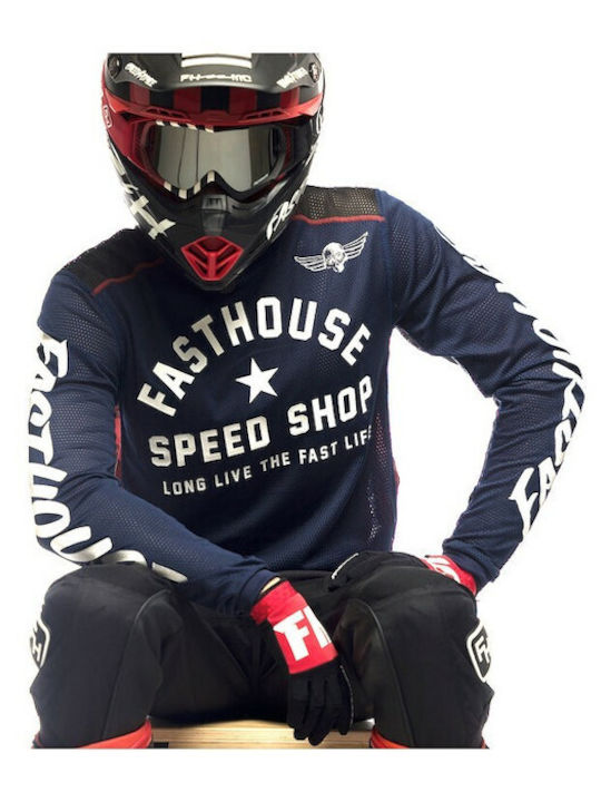Fasthouse Originals Air Cooled Pentru bărbați Tricou Motocross Mânecă lungă Albastru Culoare